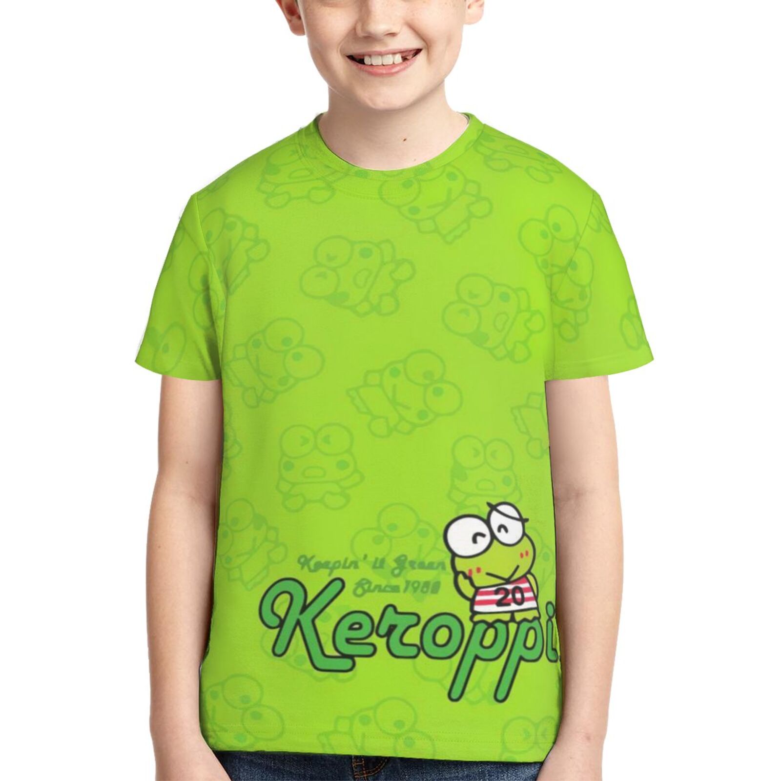 Kids Keroppi Shirts 3D Printing Cartoon T Shirt Casual Top Summer Short Sleeve Novelty Tee For Boys Girls